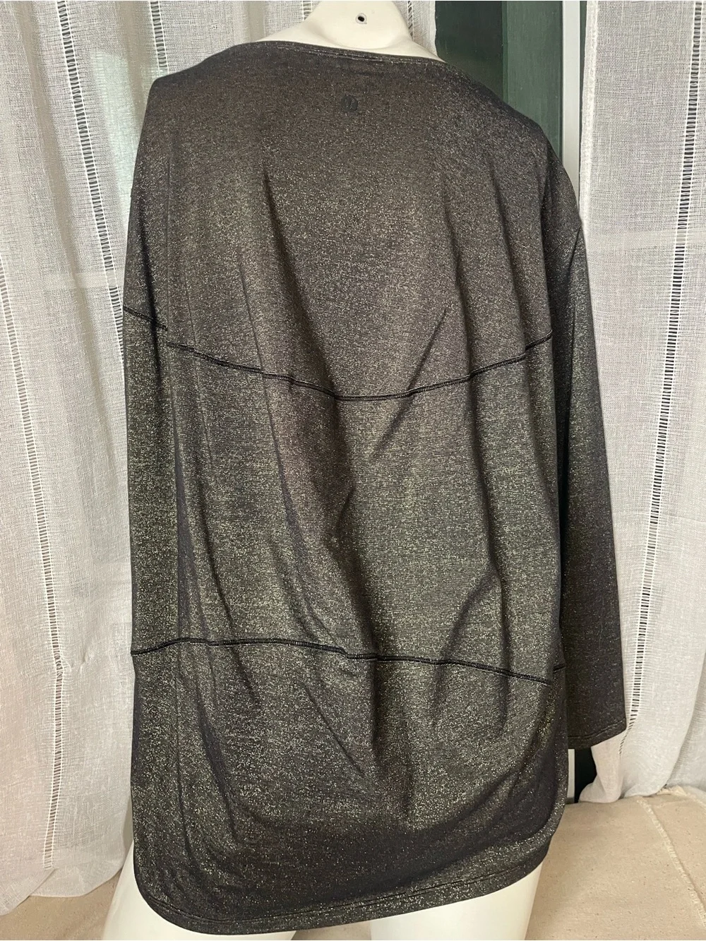 lululemon athletica Black Metallic Long-Sleeve Top